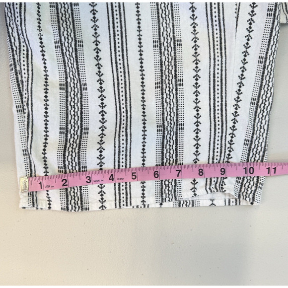 Old Navy Linen Cami Jumpsuit Womens Size L Tall White Stripe Smocked Beachy - Picture 9 of 9